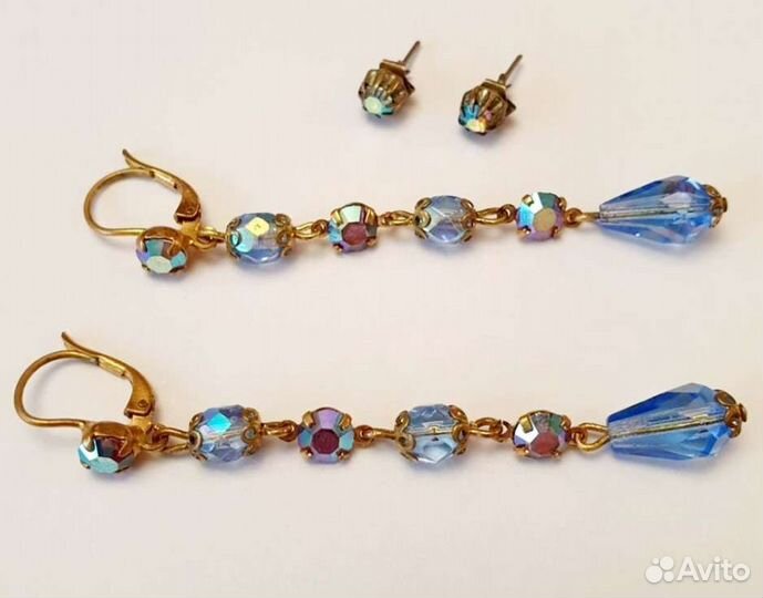 Серьги винтаж и чешские бусы