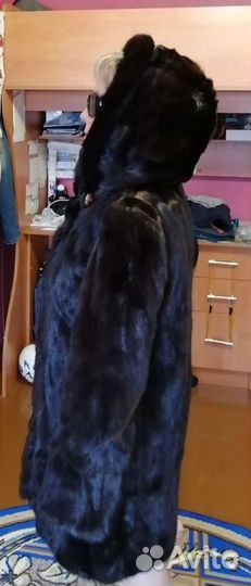 Шуба норковая с капюшоном 46-48