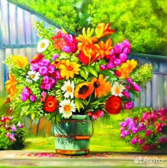 Алмазная мозаика 30x30 Садовый букет