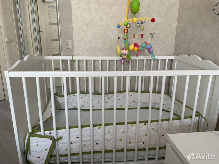 Детская кровать IKEA с матрасом