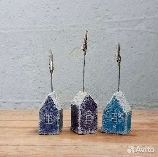 Мини-домики с держателями для открыток или фото