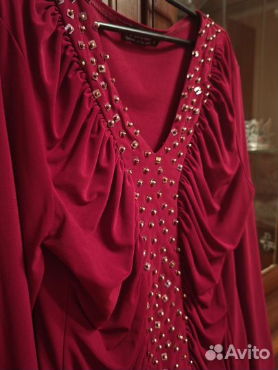 Блуза бордовая нарядная 48-50