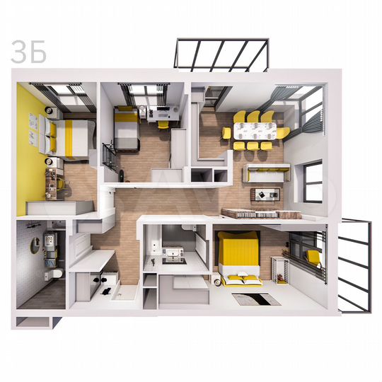 3-к. квартира, 100,6 м², 7/25 эт.