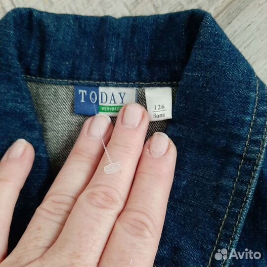 Куртка джинсовая хлопок на девочку 6/8 лет 126 см