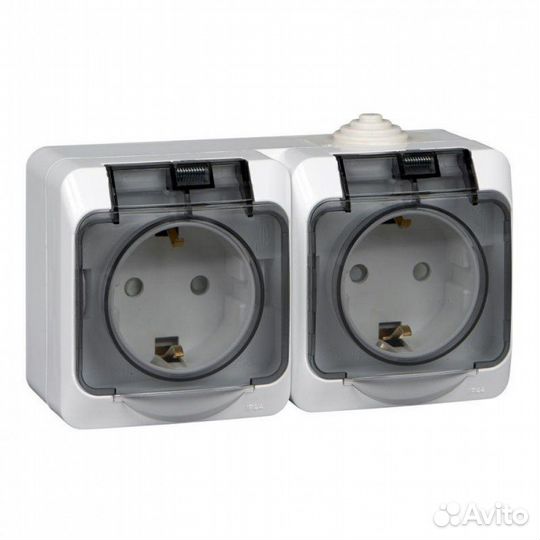 Этюд Розетка двойная наружная с заземлением со што