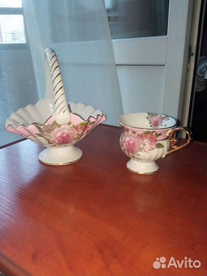 Ваза конфетница + кружка новые