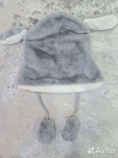 Шапка шлем зайка с подвижными ушками