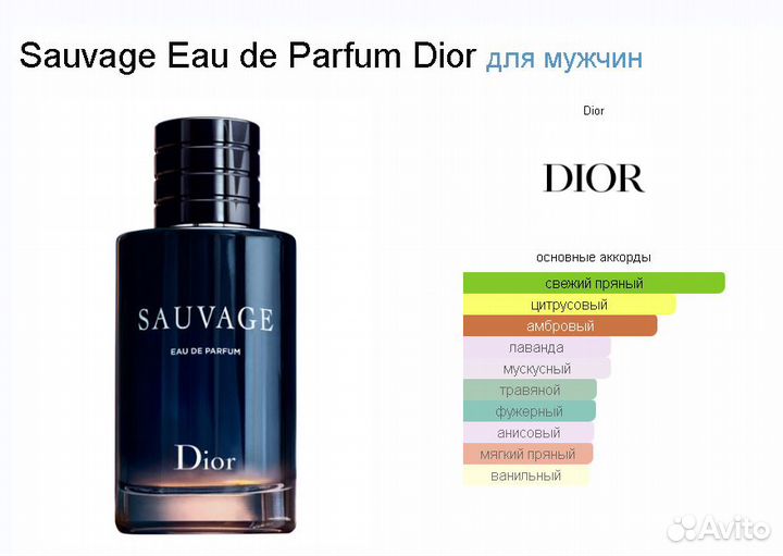 Мужской парфюм Dior Sauvage 100 ml. Духи мужские Д