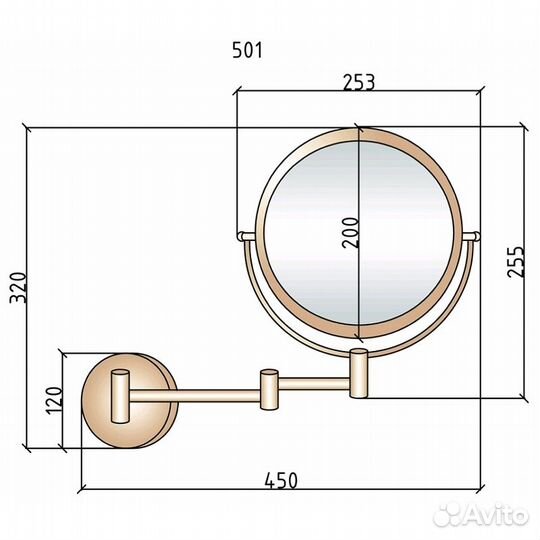 Косметическое зеркало Boheme Imperiale 503 с подс