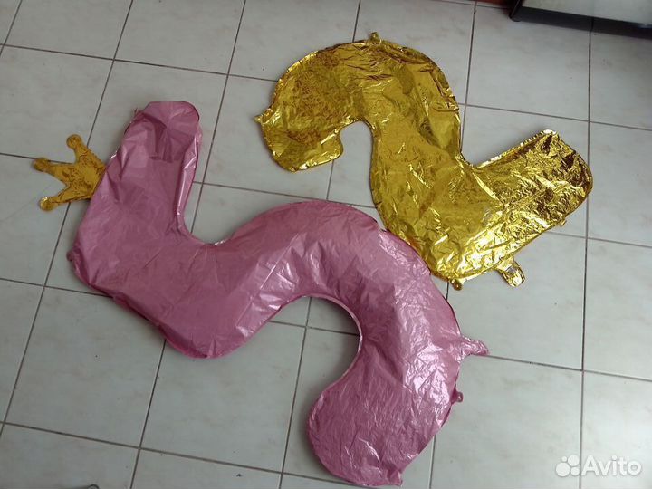 Шары-цифры из фольги. 2 и 5