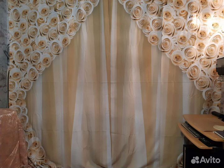 Комплект шторы + вуаль