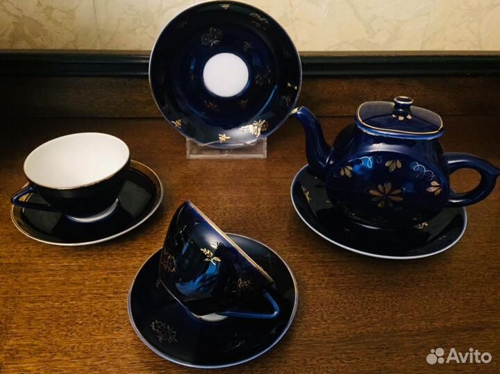 Чайные пары Фарфор кобальт лфз Довбыши СССР