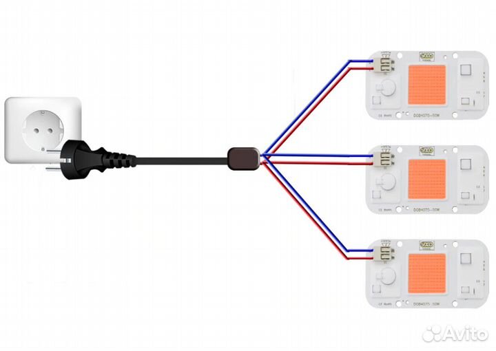 COB Матрица Флора 50Вт для гидропоники 220V