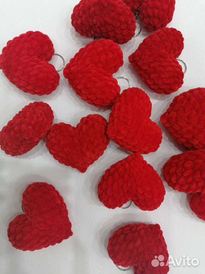 Мягкая игрушка-брелок сердце, ручная работа
