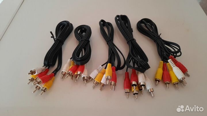 Кабель 3RCA-3RCA тюльпан 1.5 метра Black