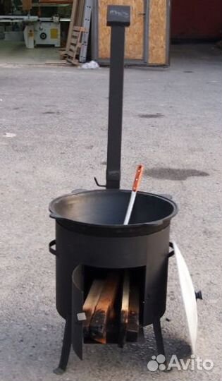 Казан чугунный 22 литра + печь с трубой + шумовка