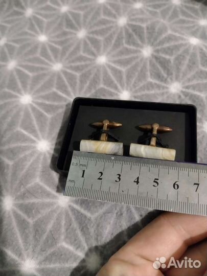 Запонки СССР с натуральным камнем