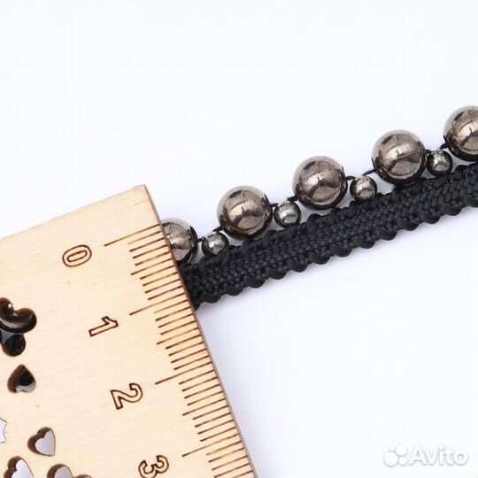 Бахрома-кант большой/малый жемчуг, 2 темно-серый (9 м), 9 м