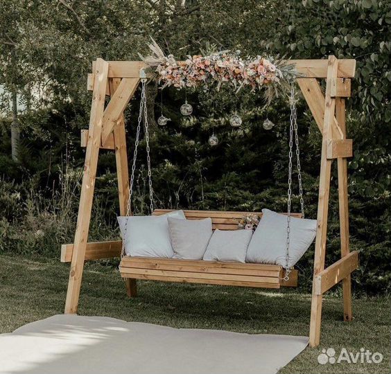 Садовые качели из дерева, качель