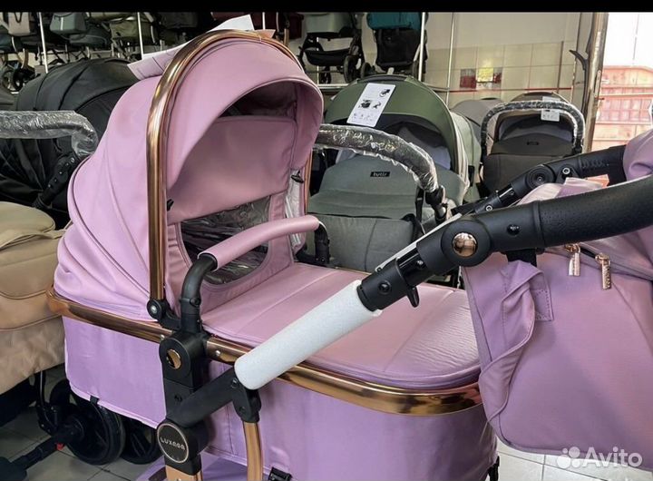 Коляска 2 в 1 luxmom 608 (розовая )