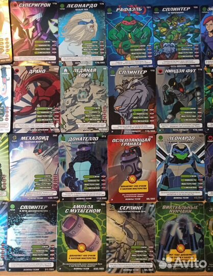 Карточки черепашки ниндзя (только редкие)