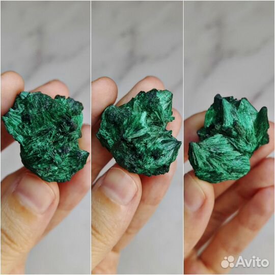 Натуральный малахит плисовый необработанный