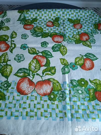 Скатерть набивная лен- хлопок.СССР. Новая