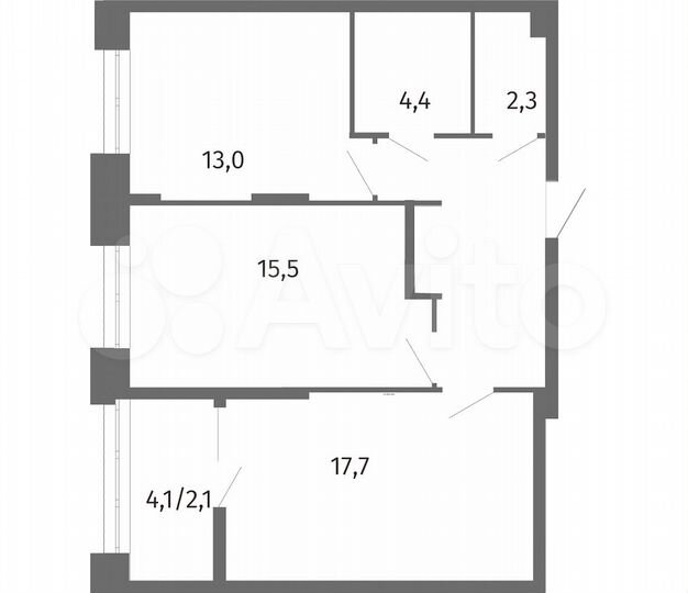2-к. квартира, 64,5 м², 12/13 эт.