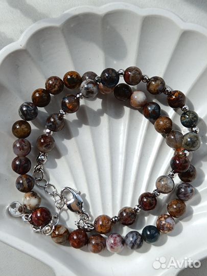 Сет браслетов из натурального петерсита