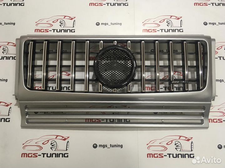 Решетка Мерседес G-Class GT Серая Б/З + AMG