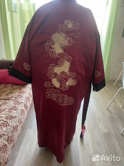 Халат женский длинный шелковый