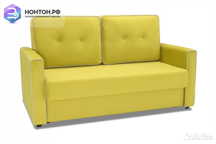 Диван еврокнижка Леон горчичный