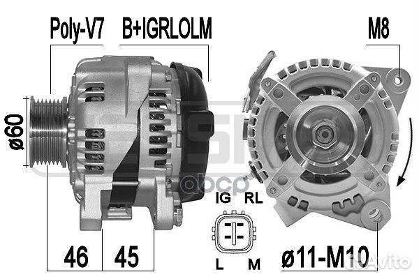 Генератор toyota RAV IV 2.0 06- 209501 Era