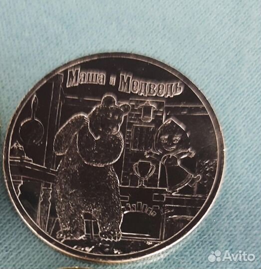 Монета Маша и медведь