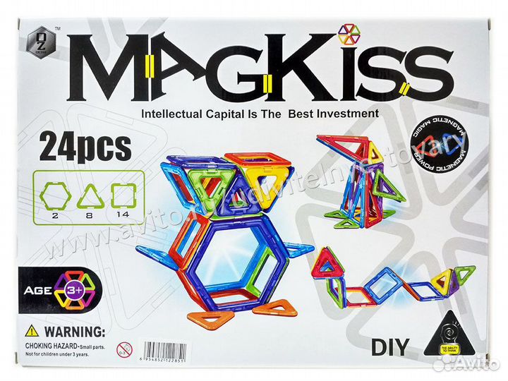 Магнитный Конструктор 24 детали