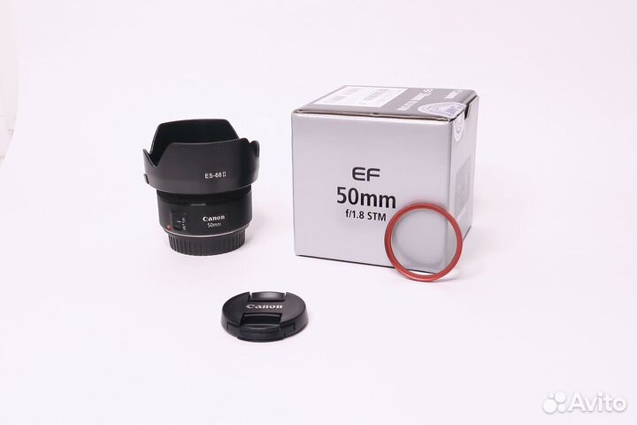 Объектив Canon EF 50mm f1.8 STM +бленда/фильтр