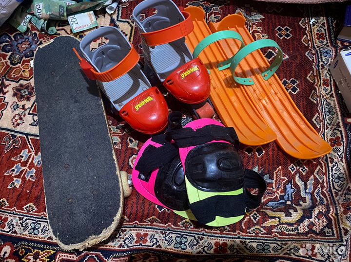 Ролики, лыжи, скейт, наколенники детские ракетки