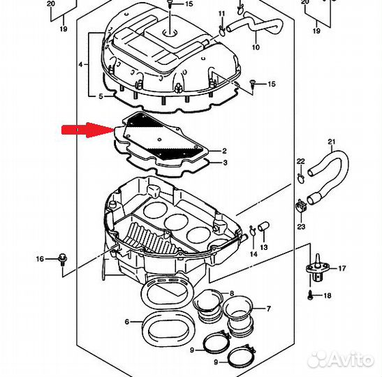 Фильтр воздушный suzuki GSX-R600/750 2006-2010