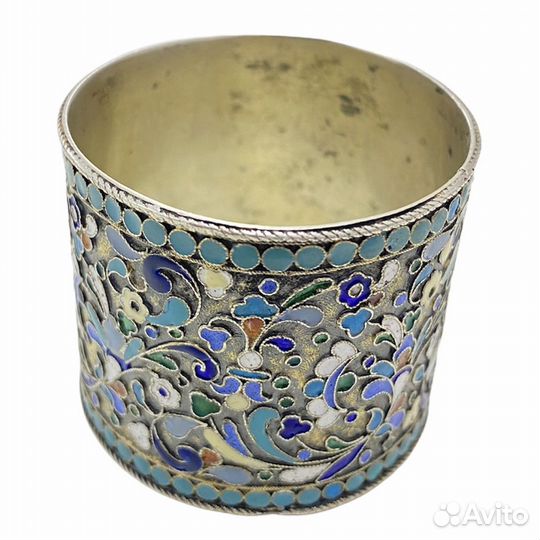 Серебряная Салфетница Серебро 84 проба Эмаль Музей