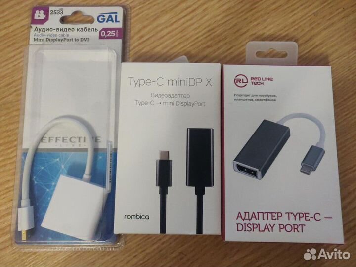 Адаптеры Displayport DVI Type-C