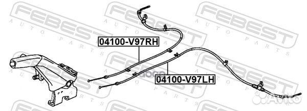 Трос ручного тормоза правый 04100V97RH Febest