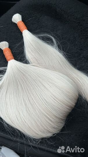 Волосы для наращивания люкс1 блонд белый 60 см