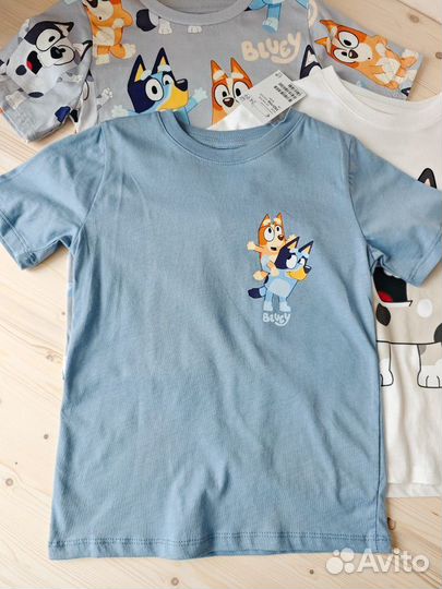 Футболка h&m 110/116 122/138 bluey