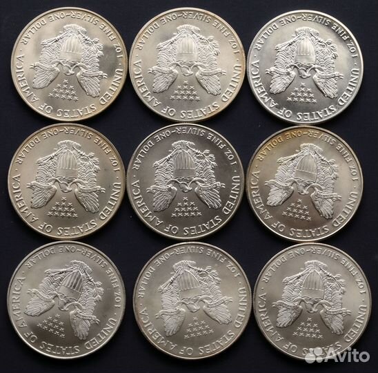 Монета серебро Орел Шагающая свобода