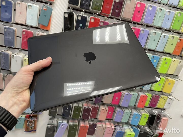 Глянцевый темный чехол на macbook air m1 2020