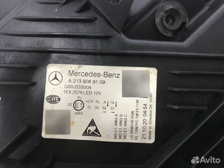 Фара левая Mercedes-Benz w213 2020-н.в. Рестайлинг
