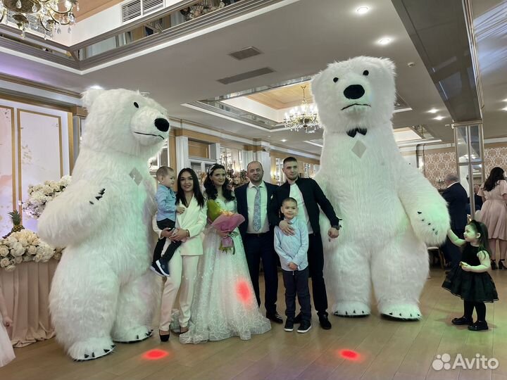 Белый медведь.Ростовая кукла.Аниматор на праздник