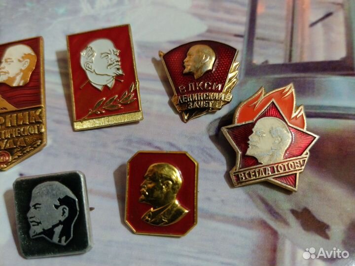 Значки СССР.Ленин.Влксм.ударник.лот