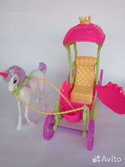 Карета для барби, карета с лошадью +подарок кукла