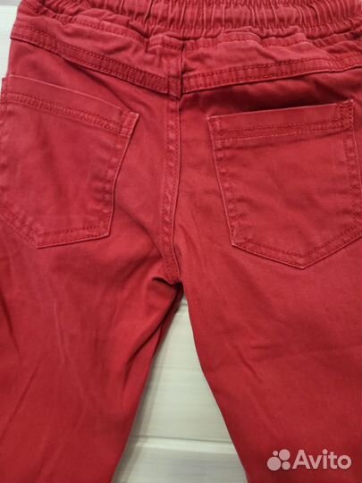 Брюки джогеры красные для мальчика 98
